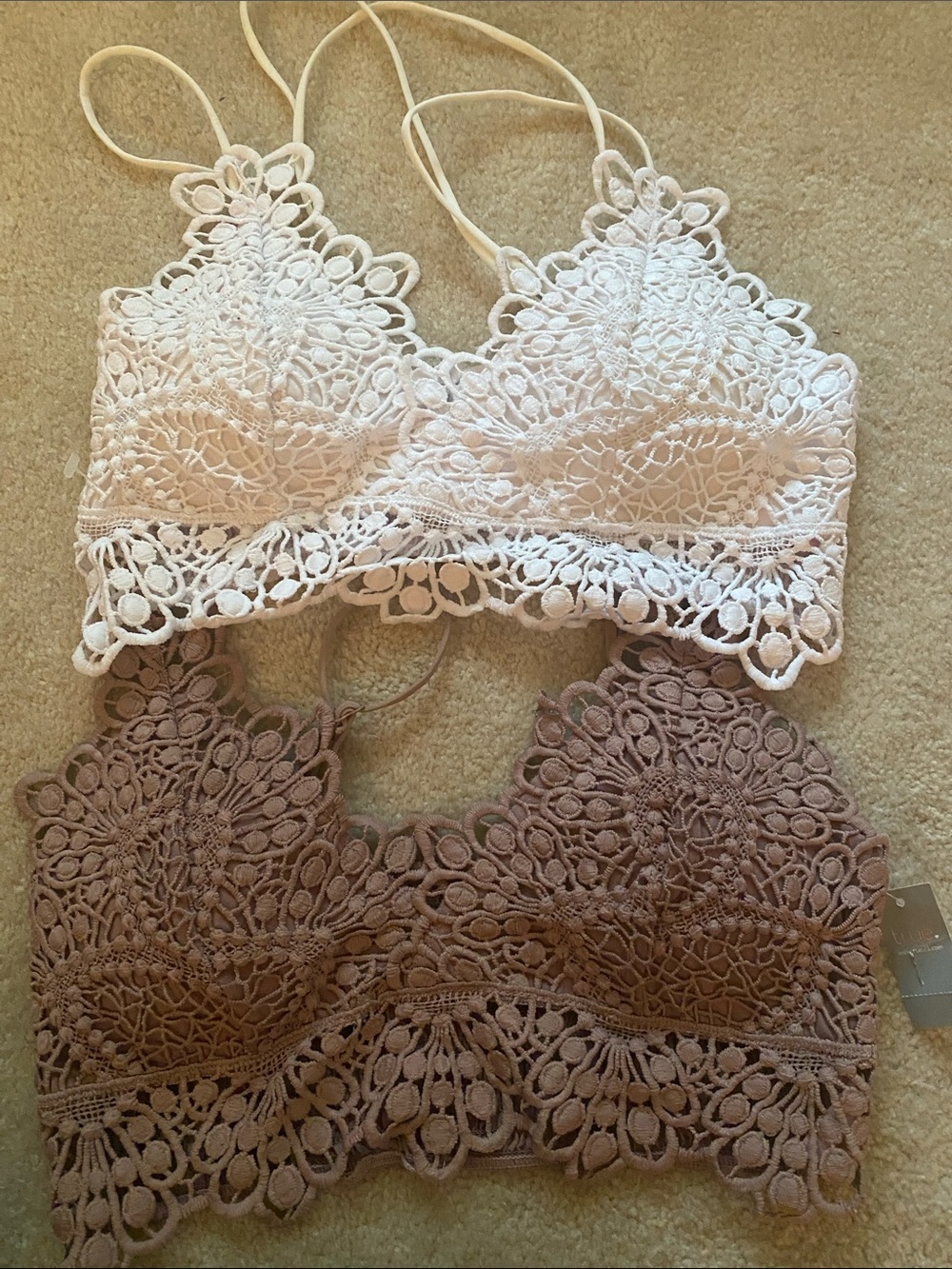 Rue 21 2 bralettes. Lacy brown one NWT
